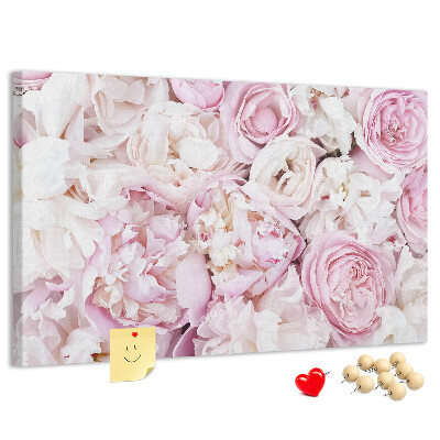 Pizarra de corcho con estampado floral en tonos rosas