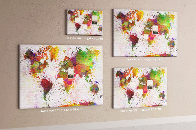 Tablero de anuncios diseño de mundo colorido con salpicaduras de pintura