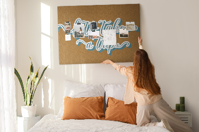 Tablero de corcho decorado Viajemos juntos a lugares desconocidos.