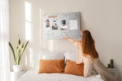 Tablero de anuncios planificador semanal con toques de color