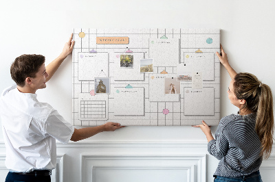 Tablero de anuncios planificador semanal con toques de color