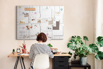 Tablero de anuncios planificador semanal con toques de color