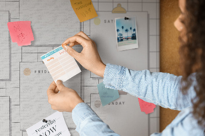 Tablero de anuncios planificador semanal con toques de color