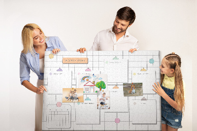 Tablero de anuncios planificador semanal con toques de color