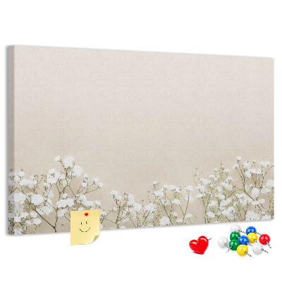 Tablero de anuncios Flores delicadas sobre un fondo neutro