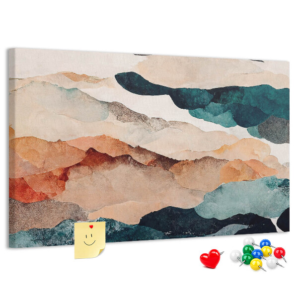 Tablero de anuncios nubes abstractas en colores apagados