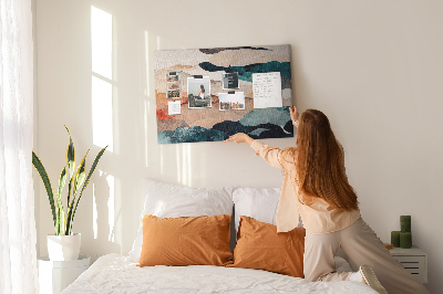 Tablero de anuncios nubes abstractas en colores apagados