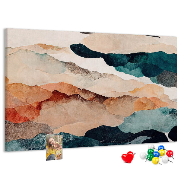 Tablero de anuncios nubes abstractas en colores apagados