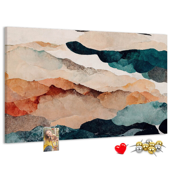 Tablero de anuncios nubes abstractas en colores apagados