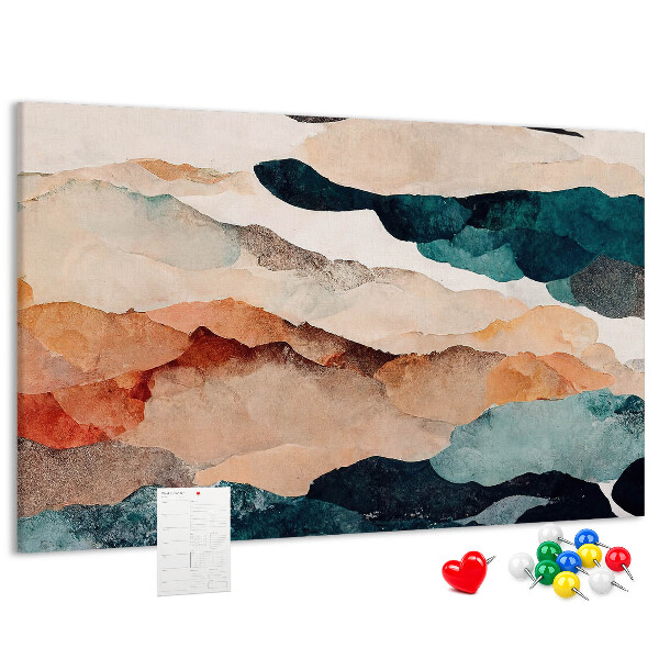 Tablero de anuncios nubes abstractas en colores apagados