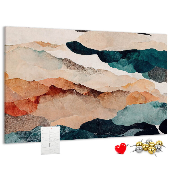 Tablero de anuncios nubes abstractas en colores apagados