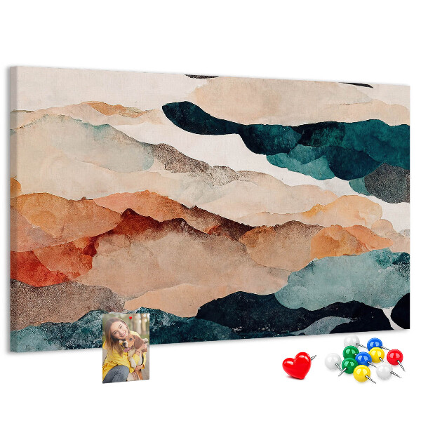Tablero de anuncios nubes abstractas en colores apagados