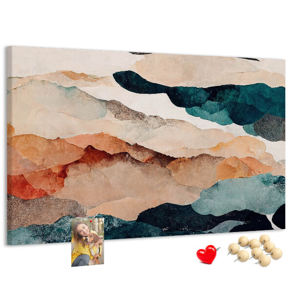 Tablero de anuncios nubes abstractas en colores apagados