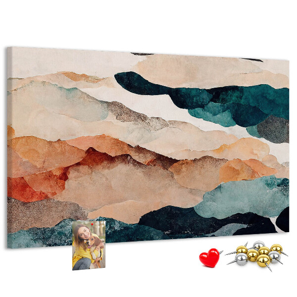 Tablero de anuncios nubes abstractas en colores apagados