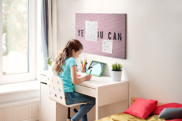 Tablero de corcho decorativo con diseño de pensamiento positivo y motivación
