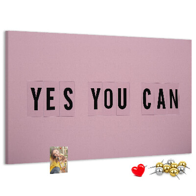Tablero de corcho decorativo con diseño de pensamiento positivo y motivación