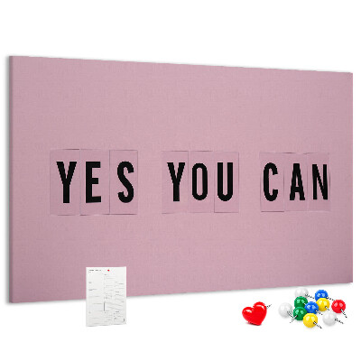 Tablero de corcho decorativo con diseño de pensamiento positivo y motivación