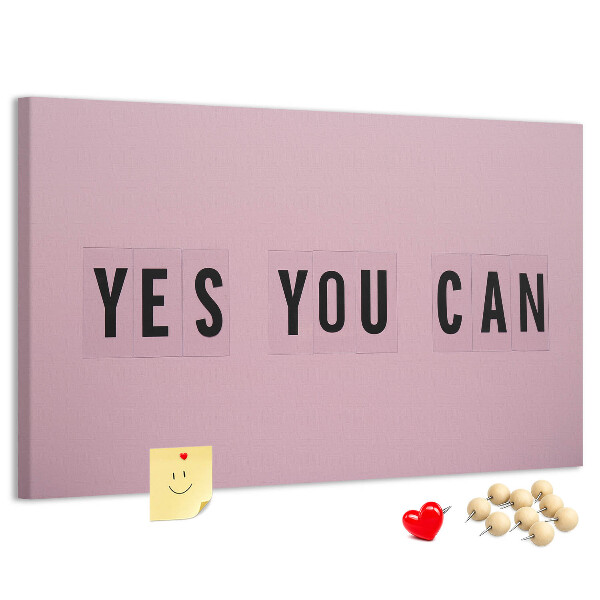 Tablero de corcho decorativo con diseño de pensamiento positivo y motivación