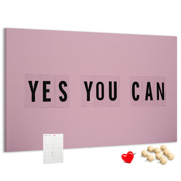 Tablero de corcho decorativo con diseño de pensamiento positivo y motivación