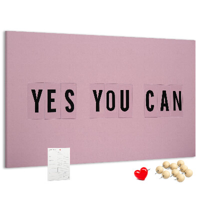 Tablero de corcho decorativo con diseño de pensamiento positivo y motivación