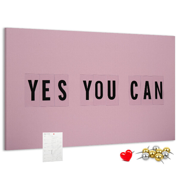 Tablero de corcho decorativo con diseño de pensamiento positivo y motivación