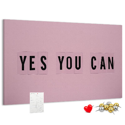 Tablero de corcho decorativo con diseño de pensamiento positivo y motivación