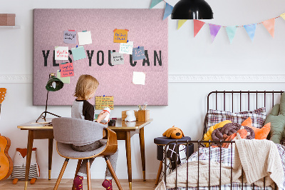Tablero de corcho decorativo con diseño de pensamiento positivo y motivación
