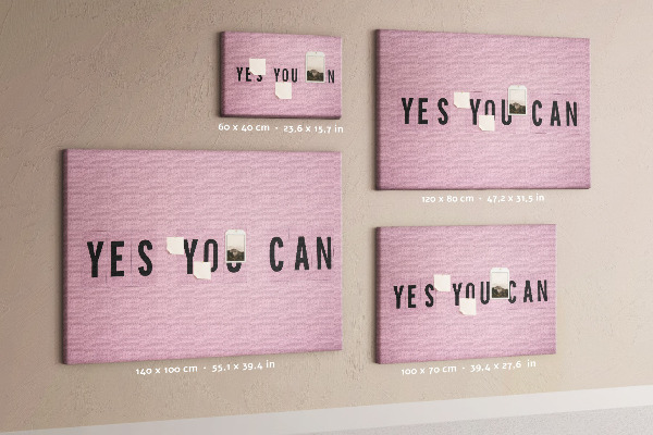 Tablero de corcho decorativo con diseño de pensamiento positivo y motivación