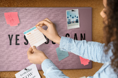 Tablero de corcho decorativo con diseño de pensamiento positivo y motivación