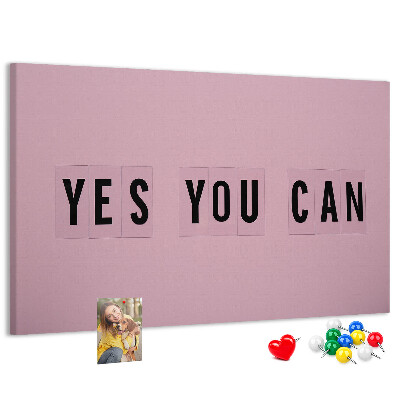Tablero de corcho decorativo con diseño de pensamiento positivo y motivación