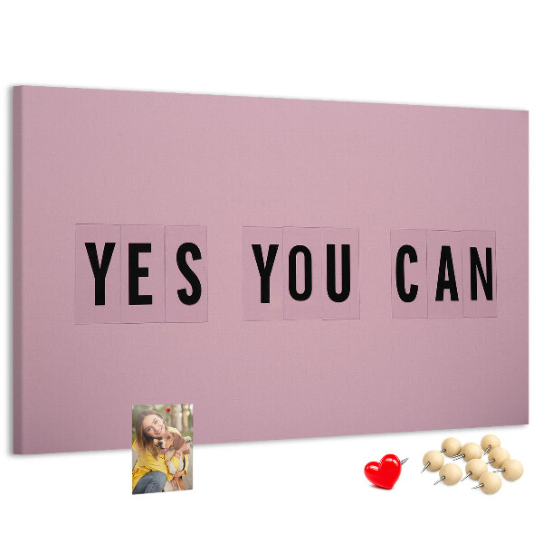Tablero de corcho decorativo con diseño de pensamiento positivo y motivación