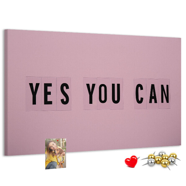 Tablero de corcho decorativo con diseño de pensamiento positivo y motivación