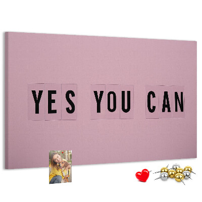 Tablero de corcho decorativo con diseño de pensamiento positivo y motivación