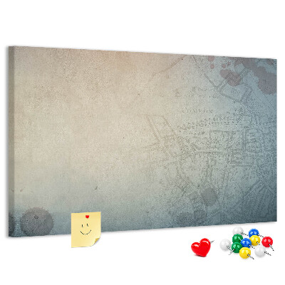 Tablero de corcho decorado Un mapa antiguo con delicadas manchas.