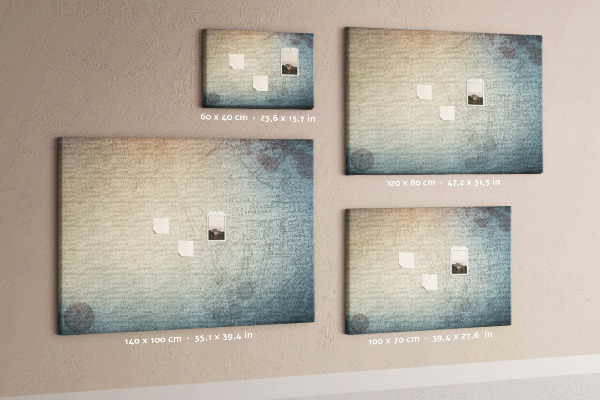 Tablero de corcho decorado mapa antiguo con delicadas manchas