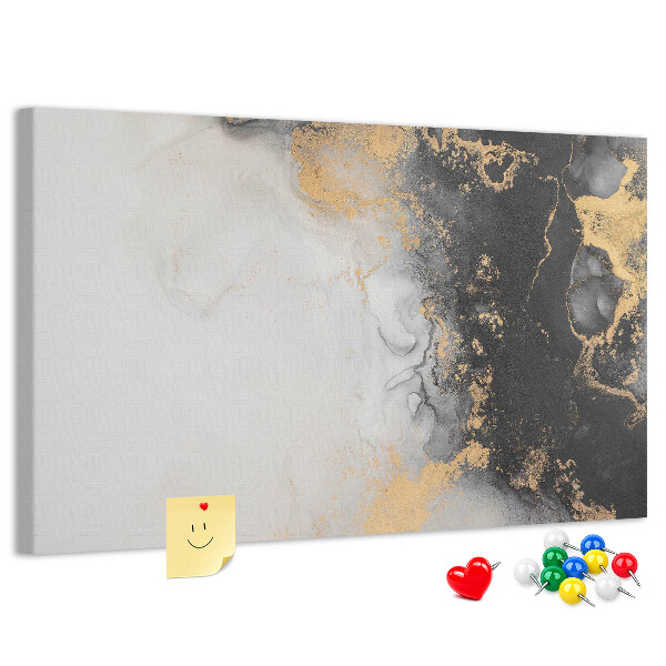 Tablero de corcho decorativo con diseño de abstracción elegante en tonos negros