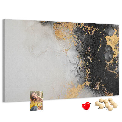 Tablero de corcho decorativo con diseño de abstracción elegante en tonos negros