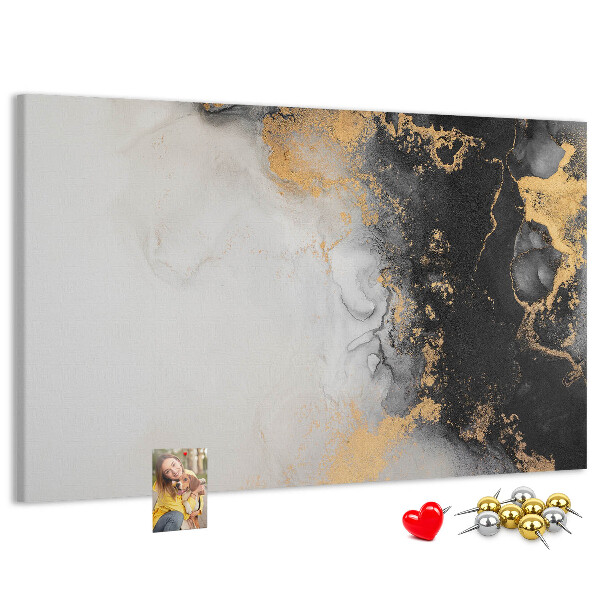 Tablero de corcho decorativo con diseño de abstracción elegante en tonos negros