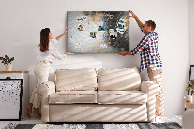 Tablero de corcho decorativo con diseño de abstracción elegante en tonos negros