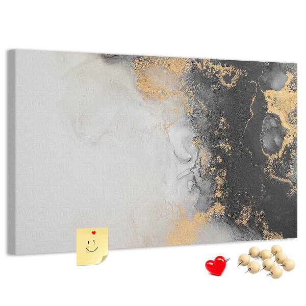 Tablero de corcho decorativo con diseño de abstracción elegante en tonos negros