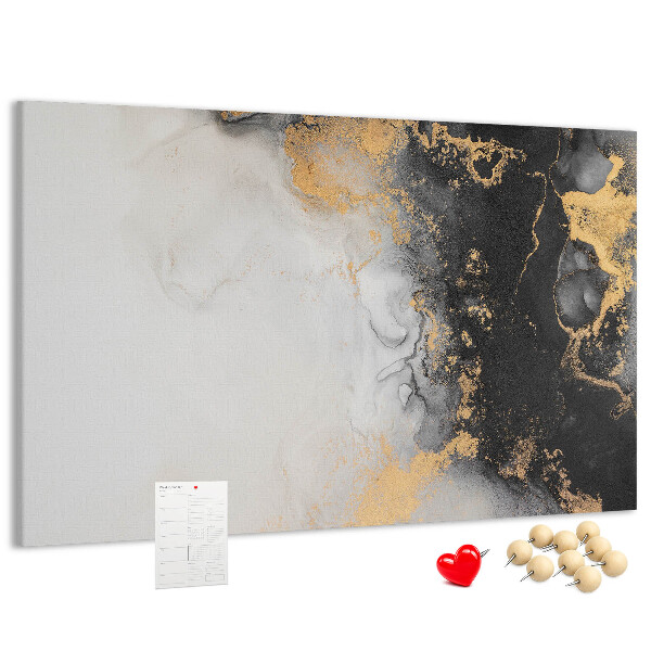 Tablero de corcho decorativo con diseño de abstracción elegante en tonos negros