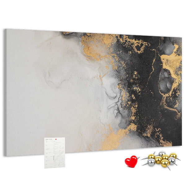 Tablero de corcho decorativo con diseño de abstracción elegante en tonos negros
