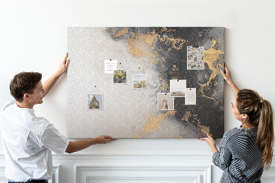 Tablero de corcho decorativo con diseño de abstracción elegante en tonos negros