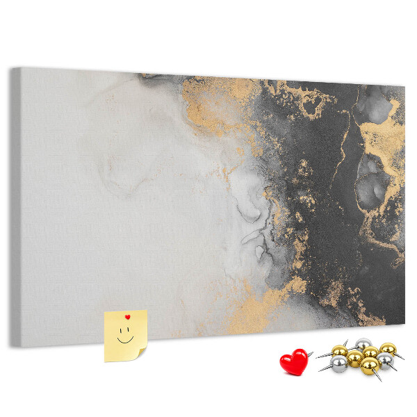 Tablero de corcho decorativo con diseño de abstracción elegante en tonos negros