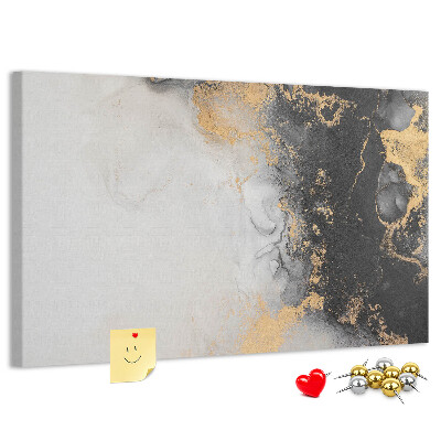 Tablero de corcho decorativo con diseño de abstracción elegante en tonos negros