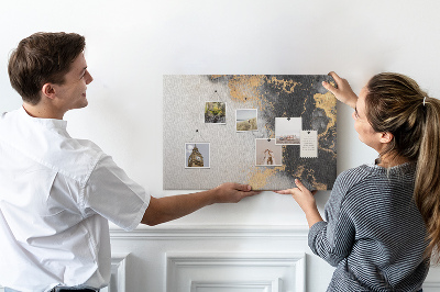 Tablero de corcho decorativo con diseño de abstracción elegante en tonos negros