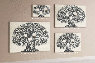 Tablero de corcho decorado Ramas de árbol entrelazadas en color negro.