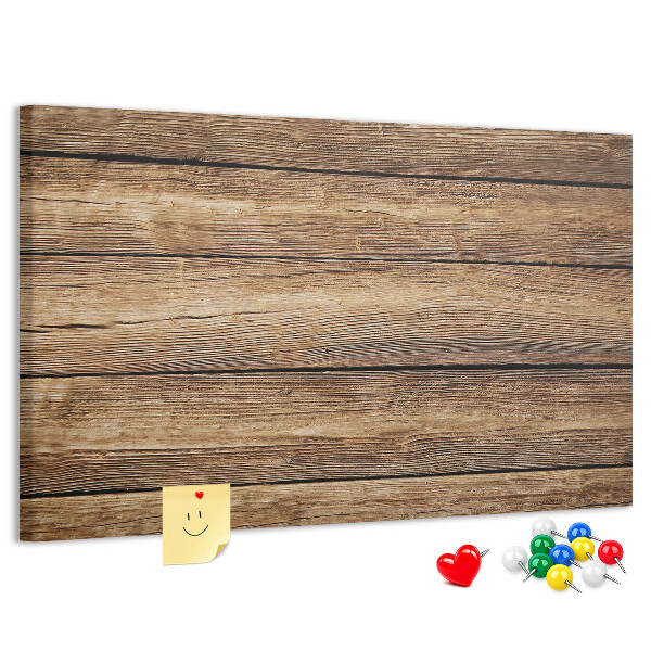 Tablero de anuncios de madera natural en tonos cálidos