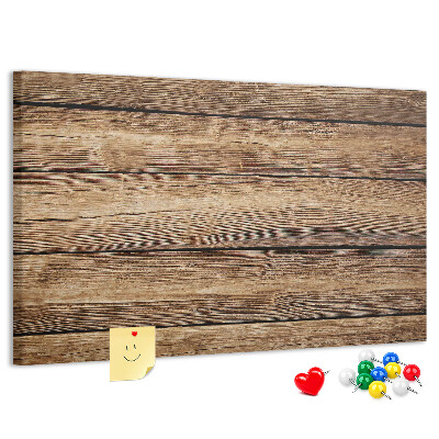 Tablero de anuncios de madera natural en tonos cálidos