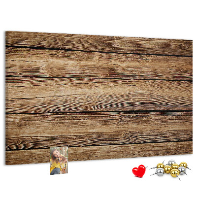 Tablero de anuncios de madera natural en tonos cálidos